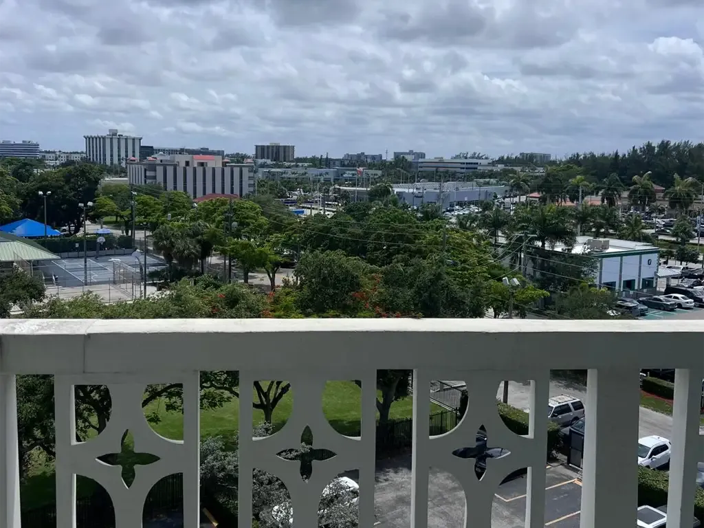 Exterior from balcony of Unit 703, Ixora Ct, North Miami, FL 33181.