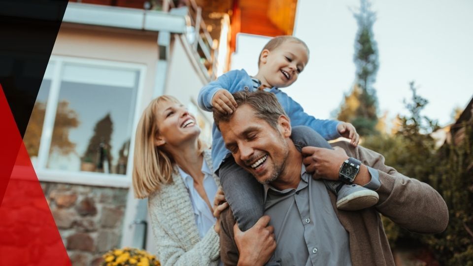 Family enjoying each other outside their home. how smart locks work