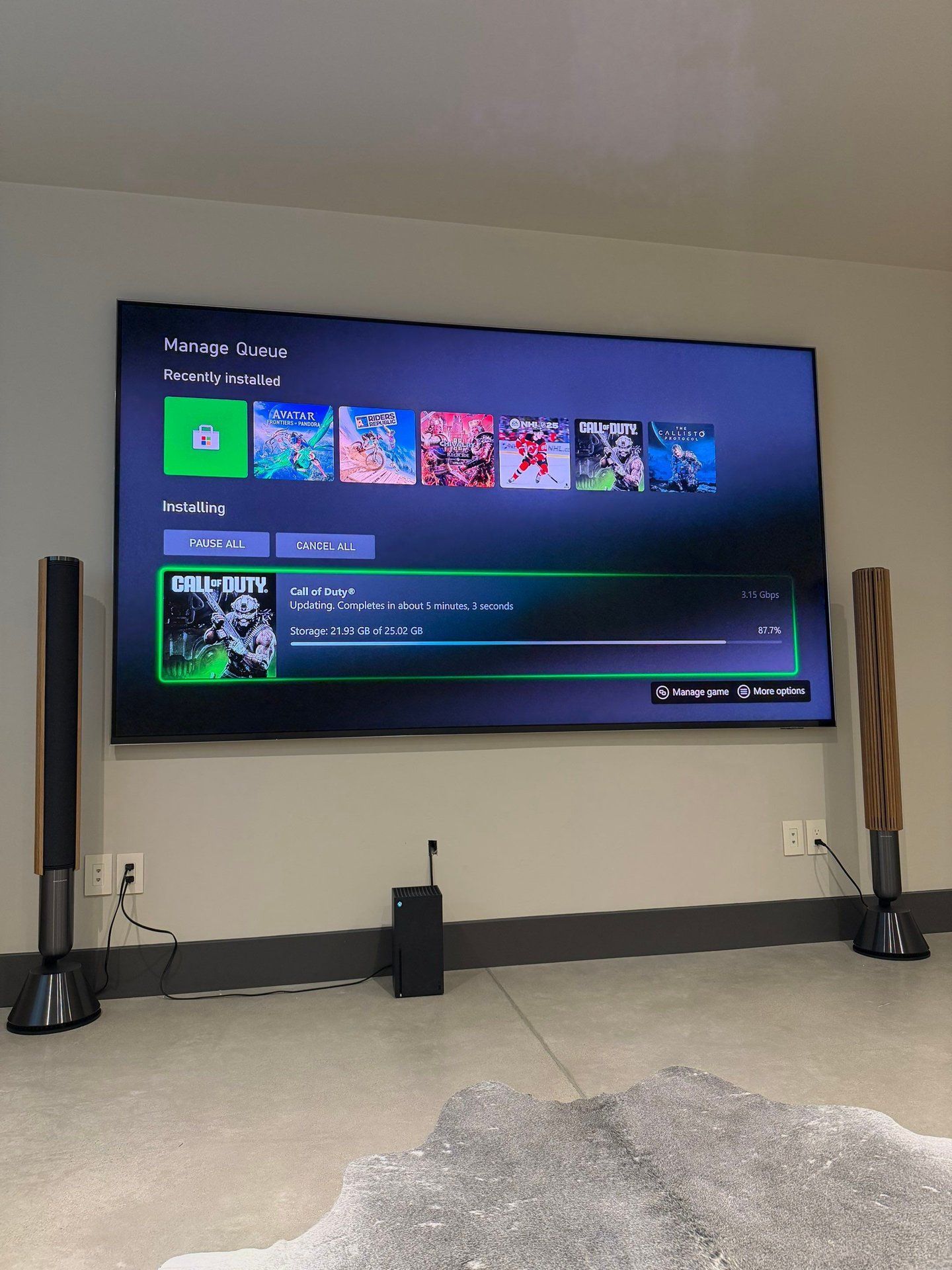 Media room with whole-home audio and video controlled by Savant in Suamico, WI