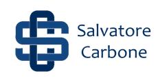 Logo blu con le lettere SC intrecciate e la scritta “Salvatore Carbone” in blu scuro