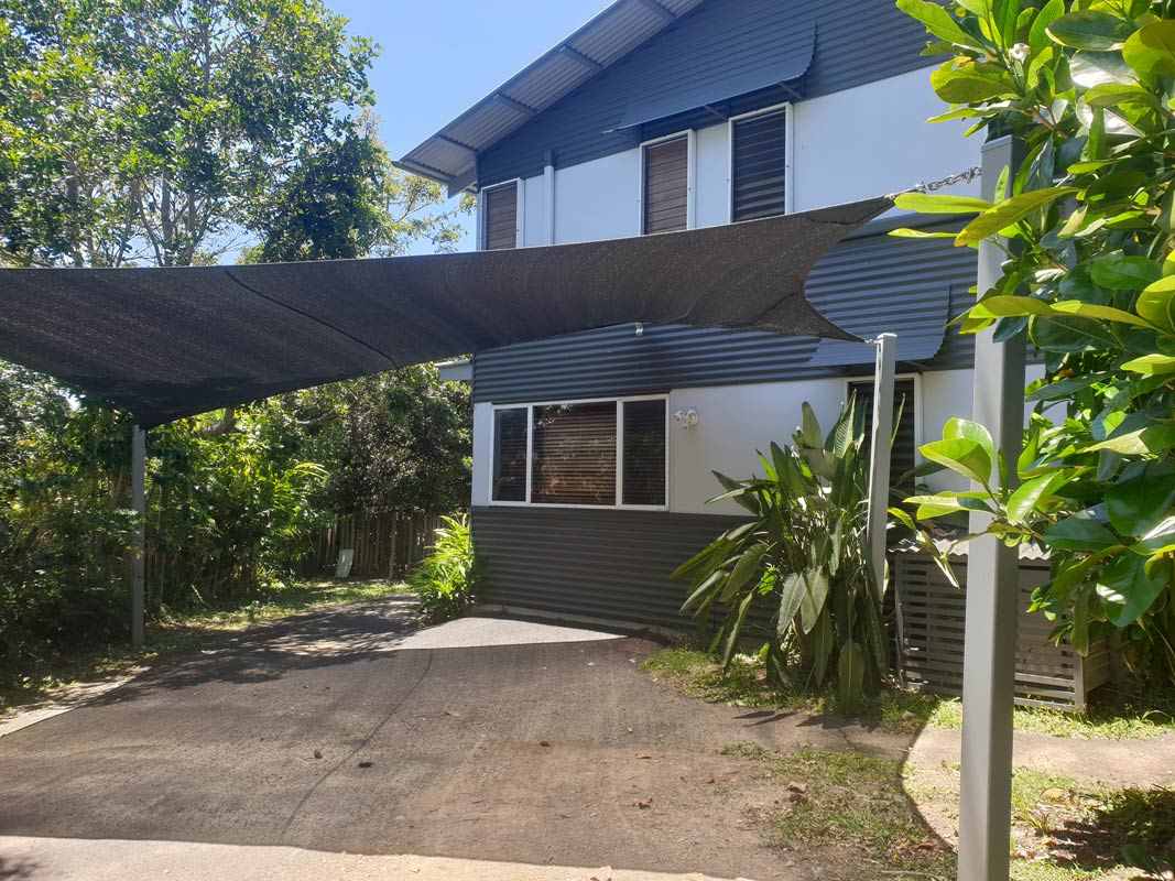 Residential Black Shades Sail — Smart Shades Lismore NSW
