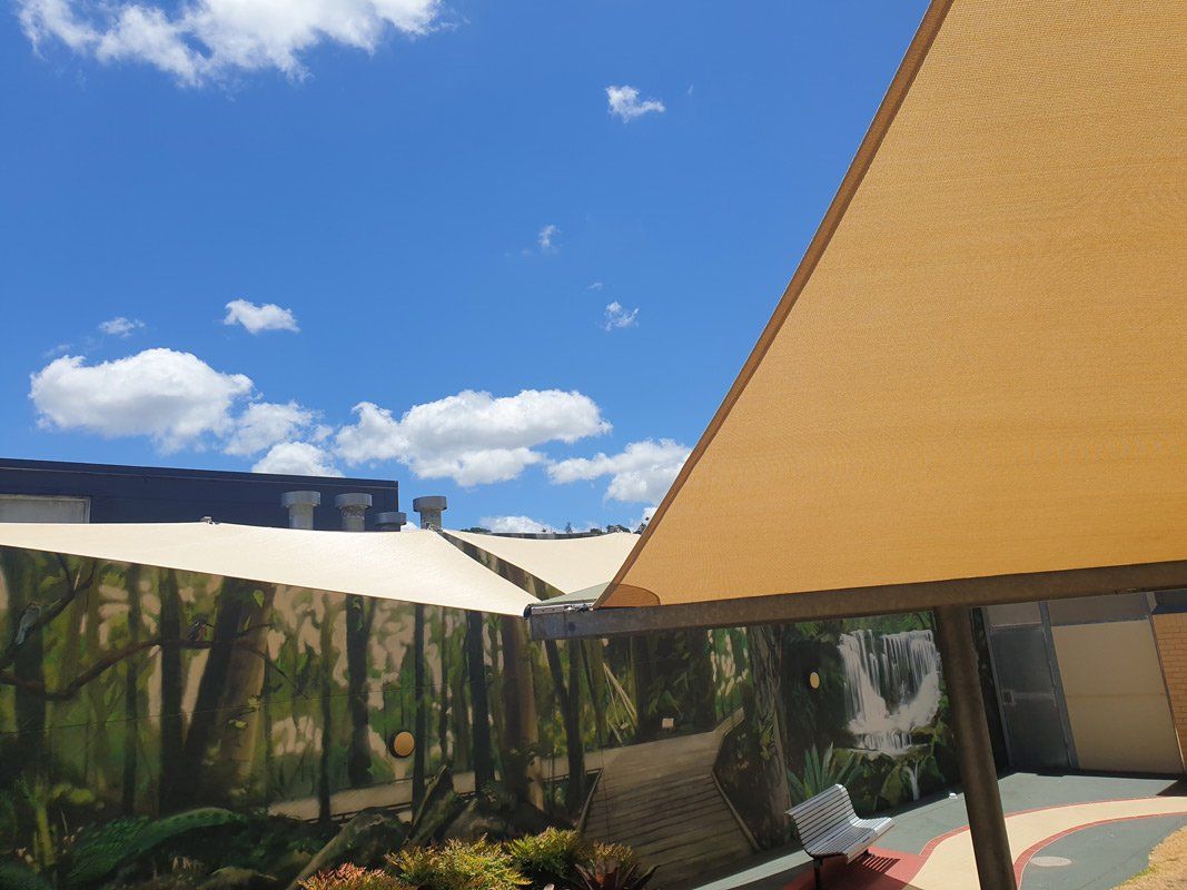 Two Yellow Shades Sail — Smart Shades Lismore NSW