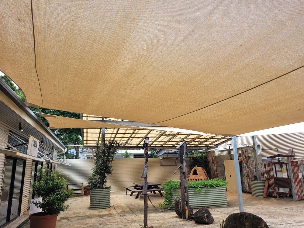 Two Yellow Colour Shade Sails — Smart Shades Lismore NSW