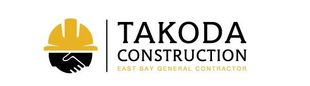 The logo for takoda construction shows a hard hat and a handshake.