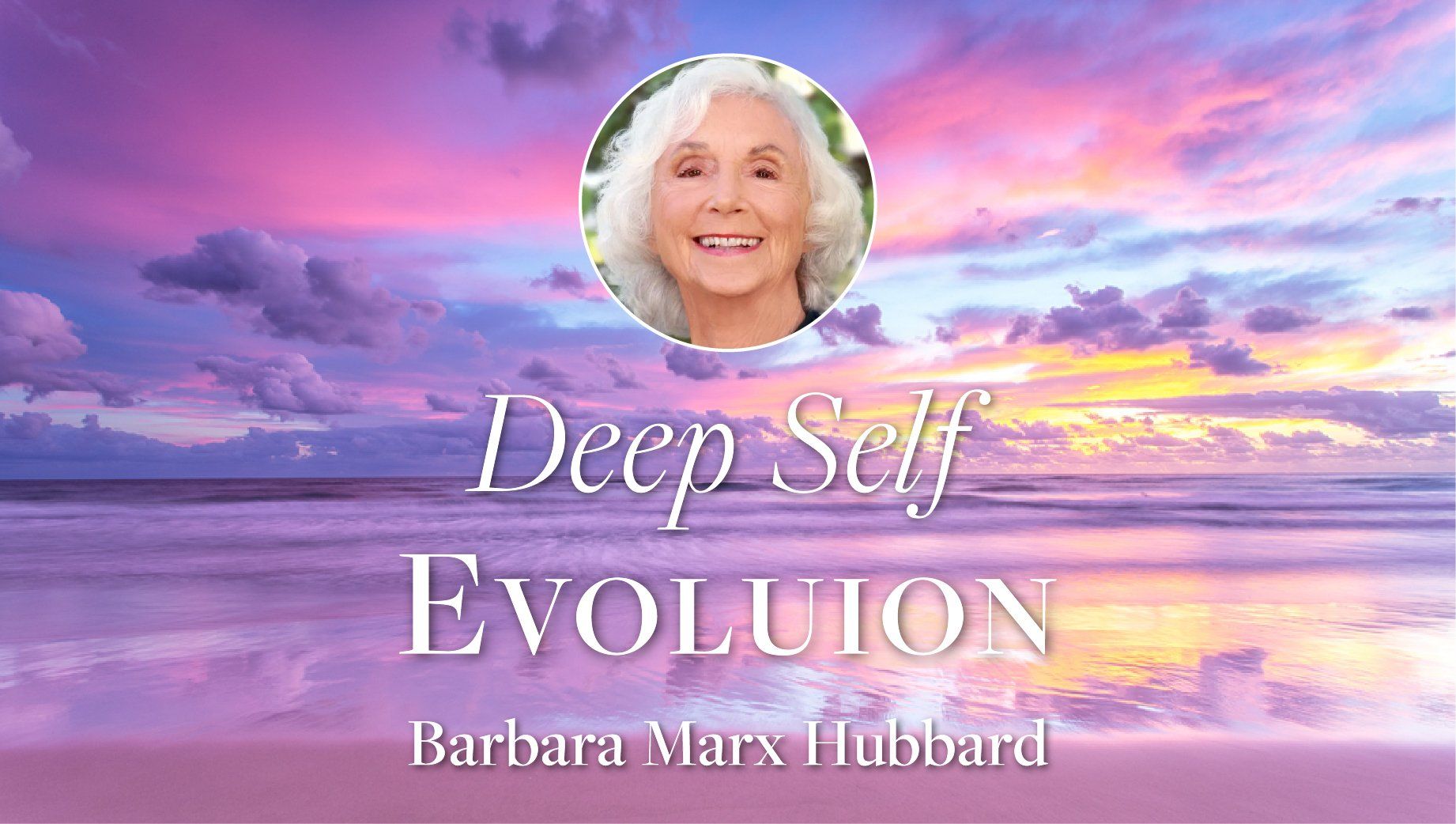 A woman is smiling in front of a sunset over the ocean.