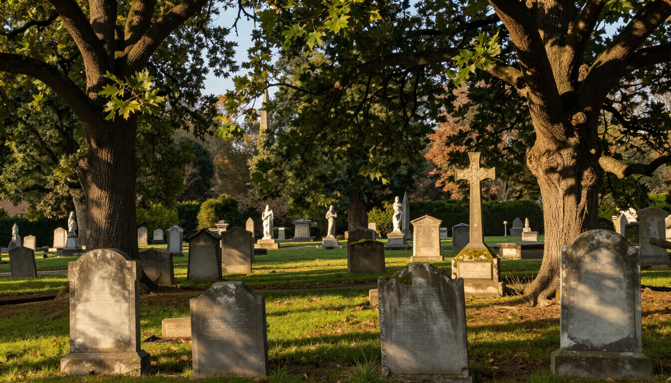 Peaceful Cemetery Scene