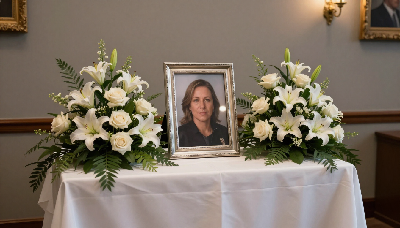 Serene memorial service setup