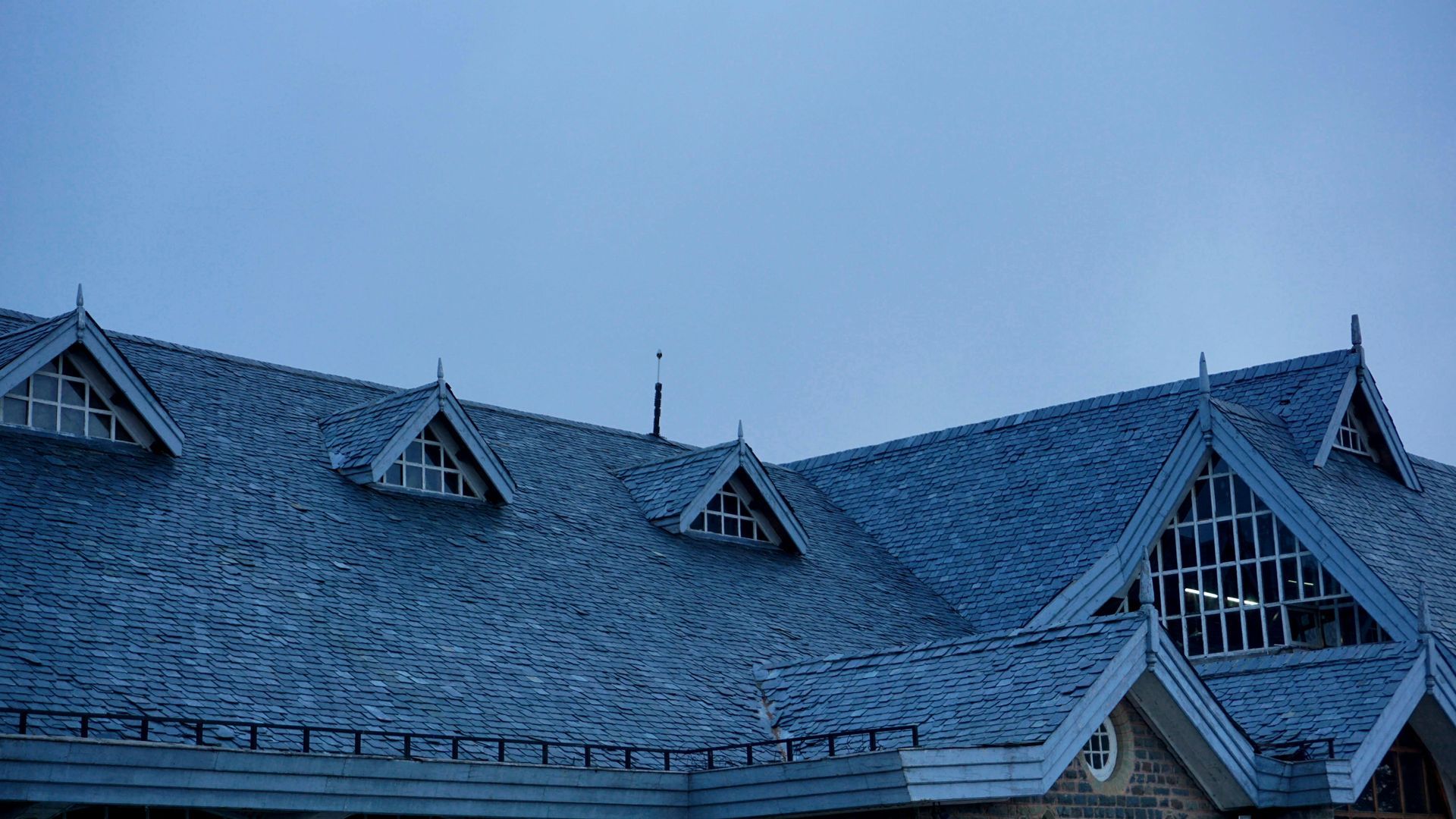 Gray roof with dormers