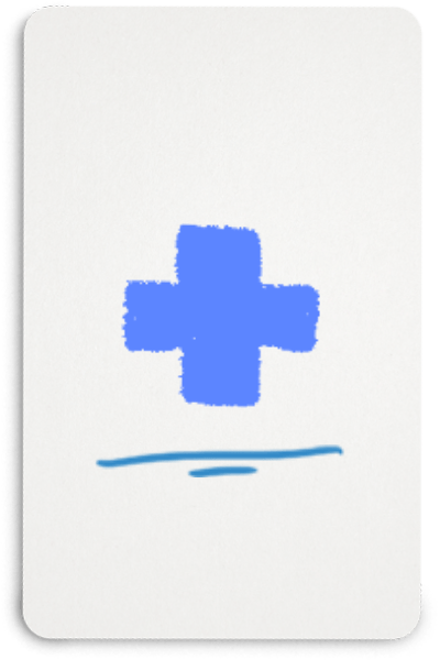 A card with a hand drawn plus sign representing positive affirmations