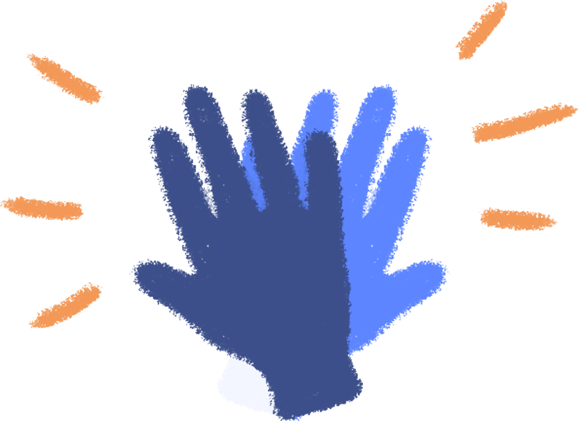 Illustration of 2 hands joining for agreement and success