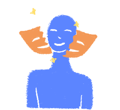 Illustration of a broken mask revealing a person's authentic self