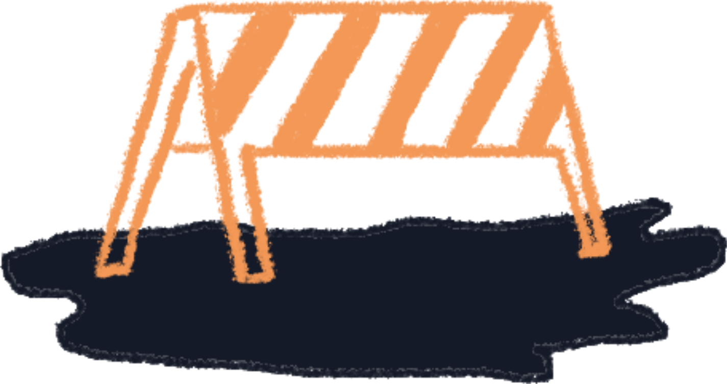 Sketch of a road barrier for self limiting beliefs