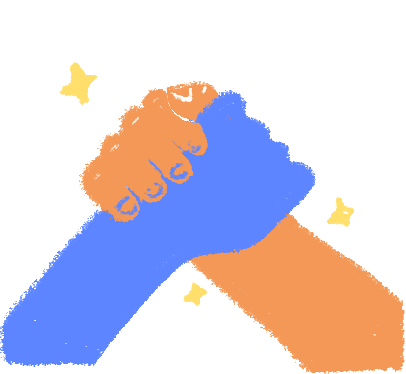 Illustration of 2 hands shaking to symbolize trust