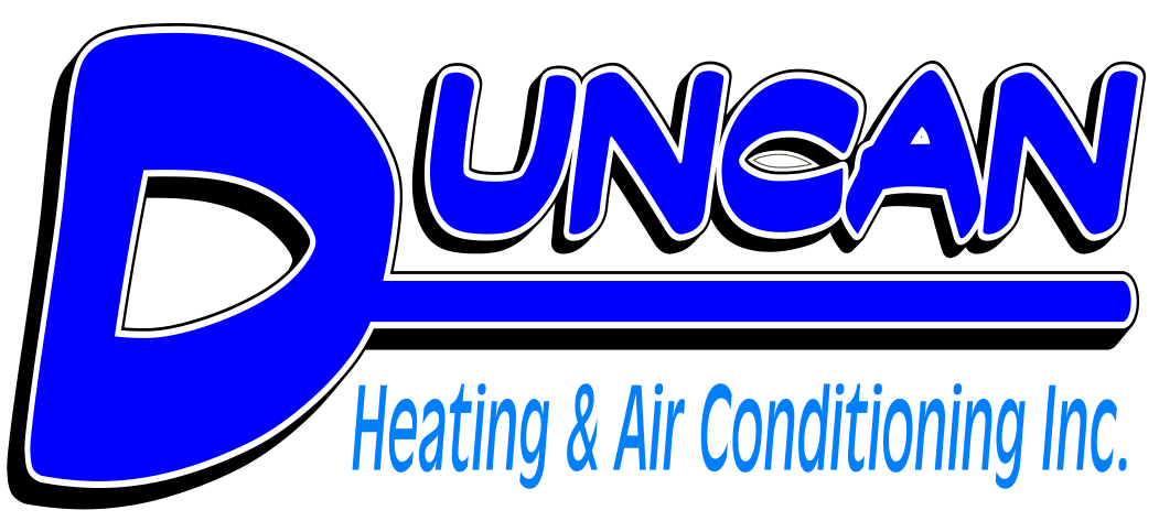 The logo for duncan heating and air conditioning inc.
