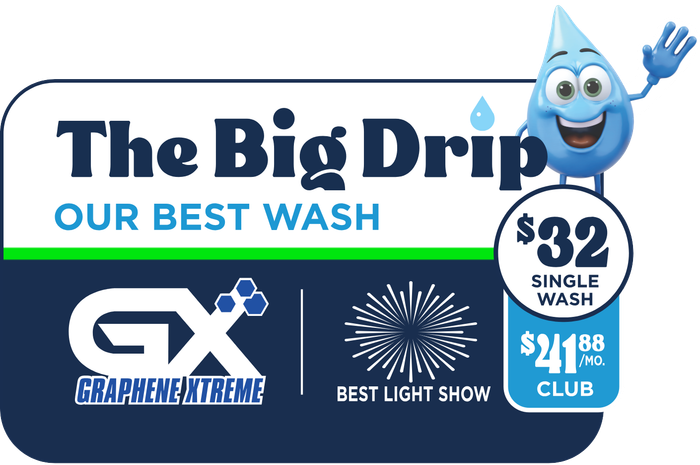 Drippin' Ceramic our best car wash with THE WORKS and graphene and the best light show and UV Shield  at big drip auto spa