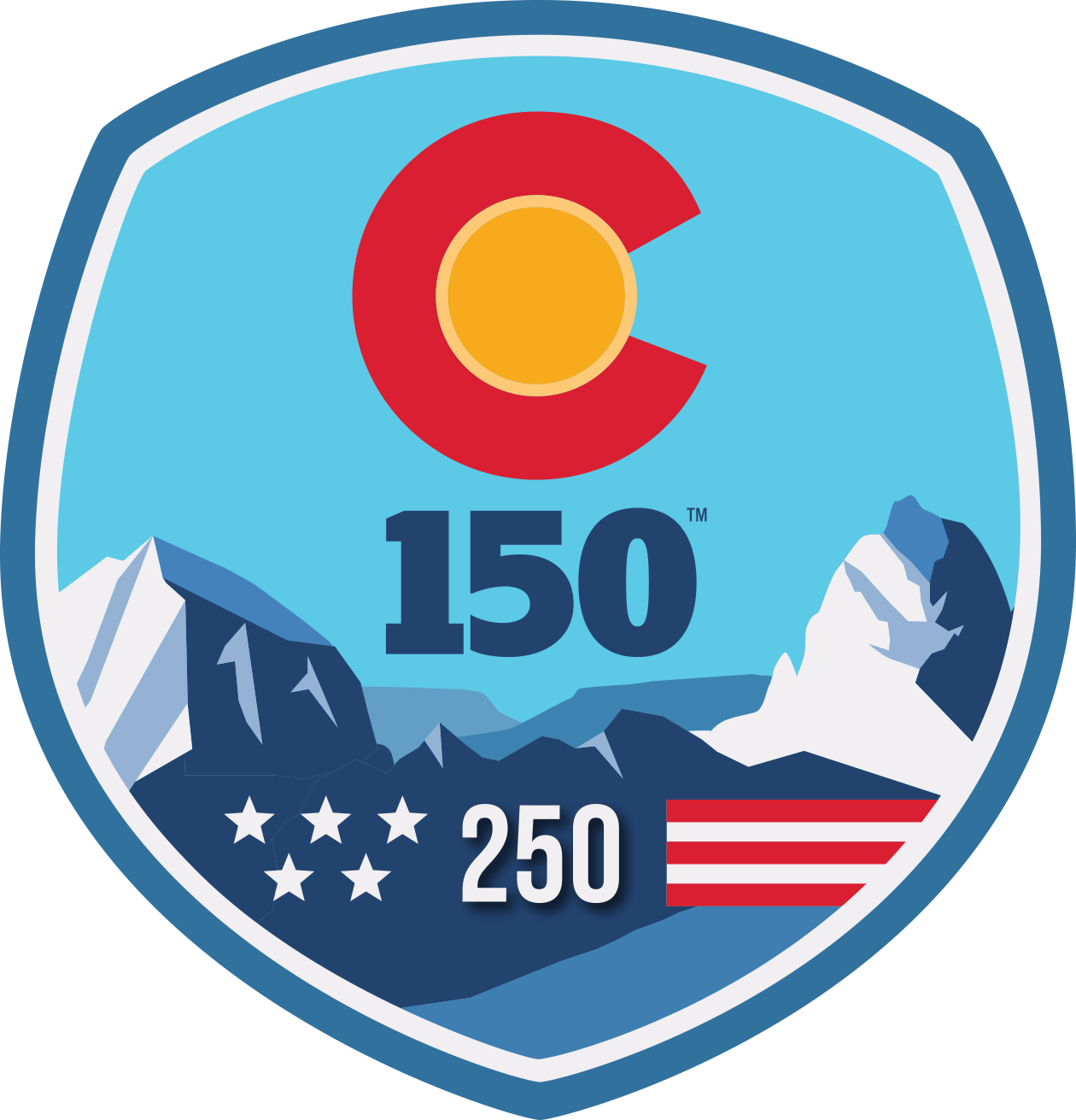 Colorado 150 flag badge