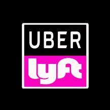 The uber lyft logo is pink and black on a black background.