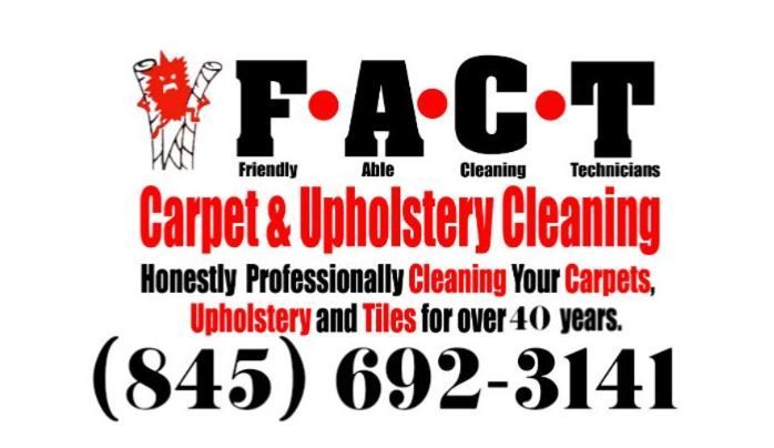 A sign for fact carpet and upholstery cleaning
