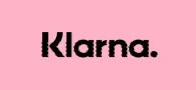 The word klarna is on a pink background.