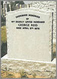 Light Grey granite ogee with a rustic stopped margin on the face. Displayed on narrow oblong base.