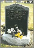 Black granite ogee shaped head on Light Grey ogee base.