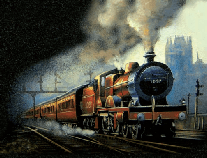 A train is going down the tracks with smoke coming out of it.