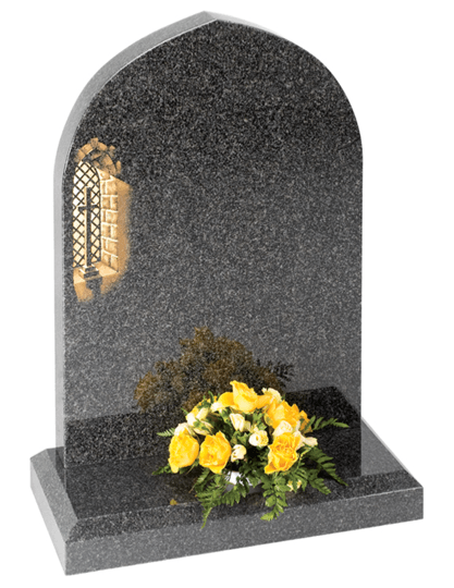 A fresh approach to the classic church window design shown on the South African Dark Grey Granite.
