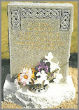 This memorial is for the true celt, shown here with a square top and a deep carved celtic rope knot. Dark Grey head and Light Grey base. 