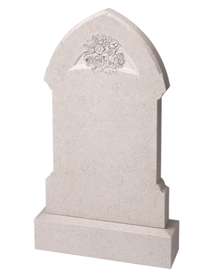 A delicate posy carving top centre of this majestic looking Nabresina Memorial. 