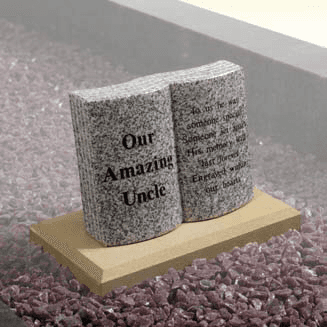 Contoured front and back in Cathay Light Grey granite.