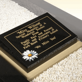 In Black granite offering a larger inscription area.