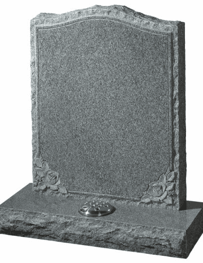 Shown on an Indian Light Grey granite, the Witham features natural looking pitched edges with roses either top or bottom.