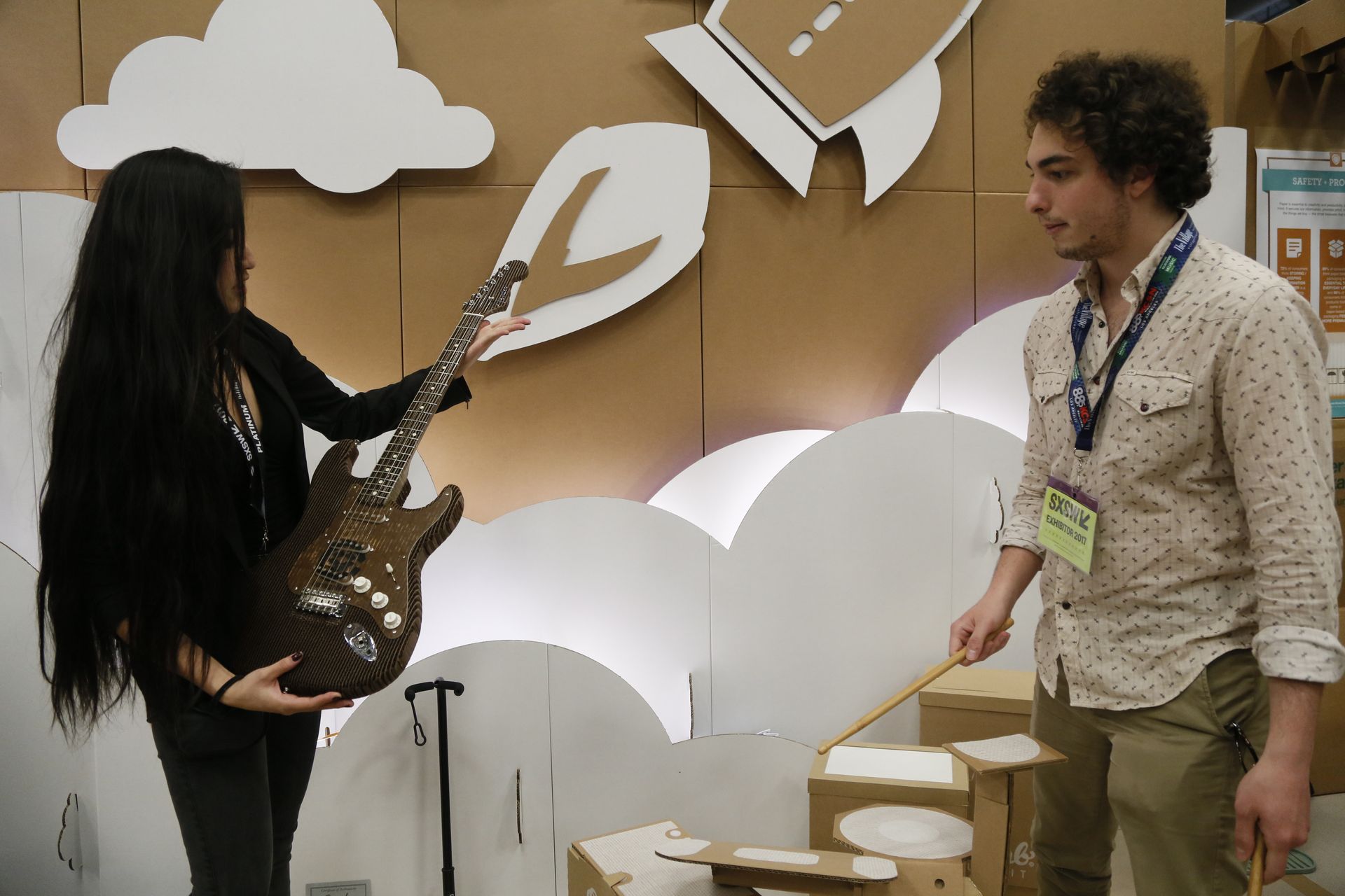 GOKARTON's Powered By Paper. SXSW. Paper Gallery. Natural Kraft Corrugated Cardboard Trade Show Booth.