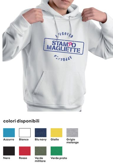stampa felpa uomo con colori personalizzati