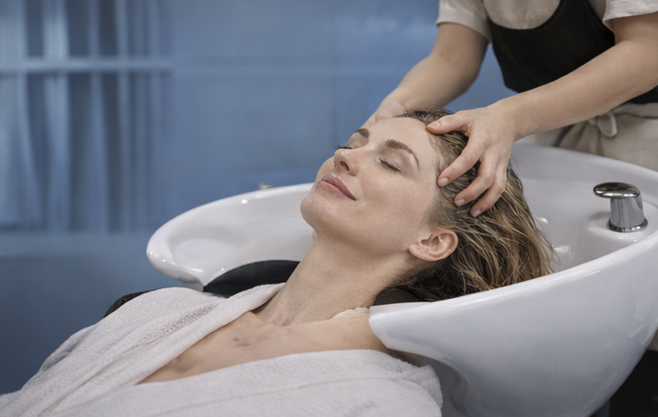 Korean head spa massage in Myeongdong