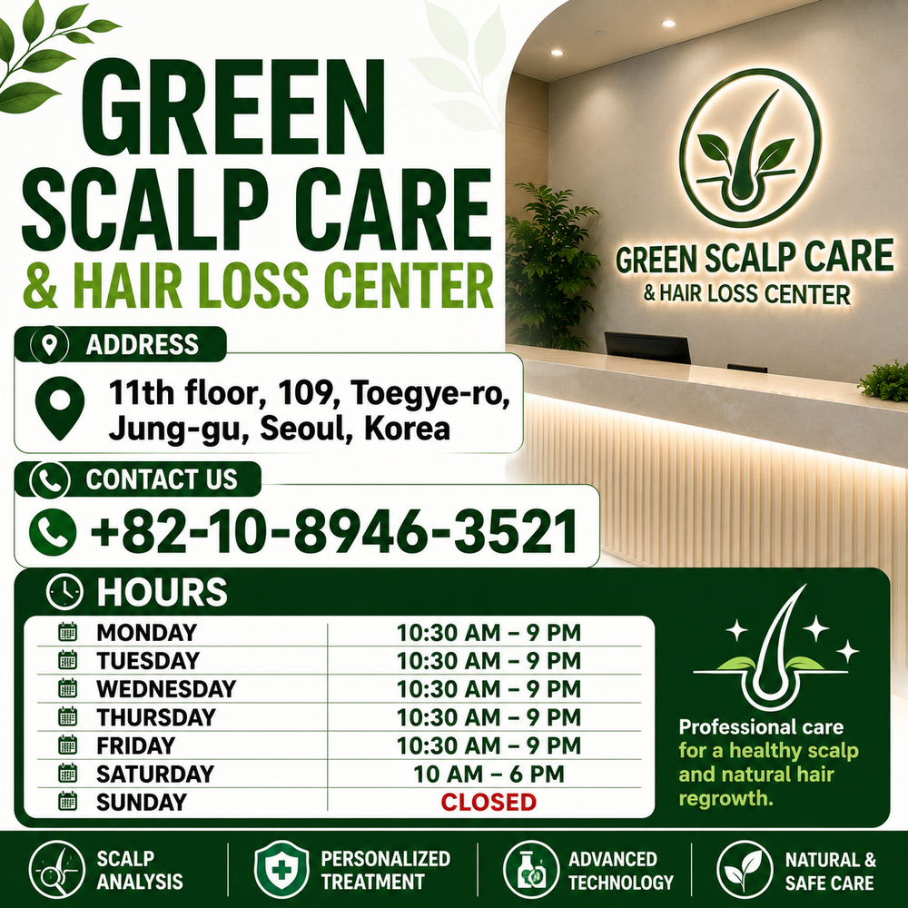 Green address and opening hours card