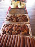 There are many different types of food on the table.
