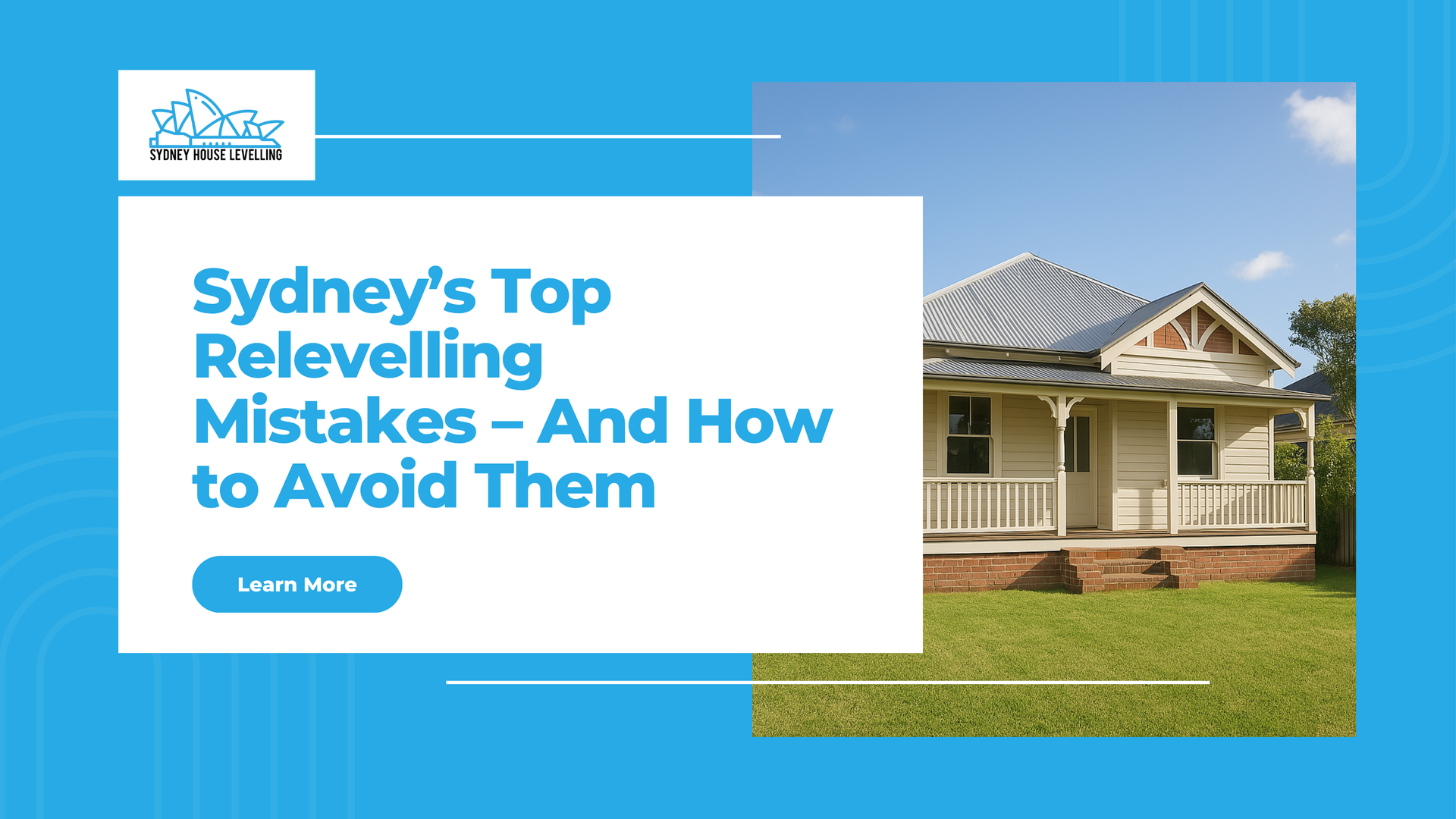 Sydney's top levelling mistakes and how to avoid them, blue promo banner with house photo and