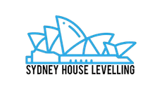 Sydney House Levelling logo with blue Sydney Opera House-style icon and black text