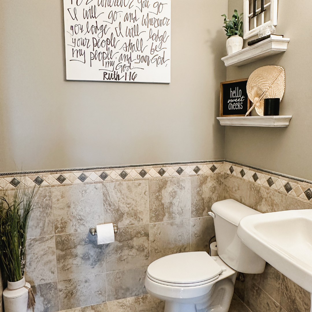small bathroom makeover, powder room bathroom decor, decorating small spaces