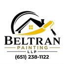 Logo for Beltran Painting: A stylized yellow and black 