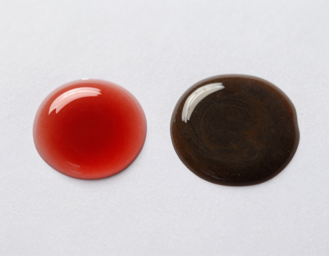 Comparison of clean and dirty transmission fluid
