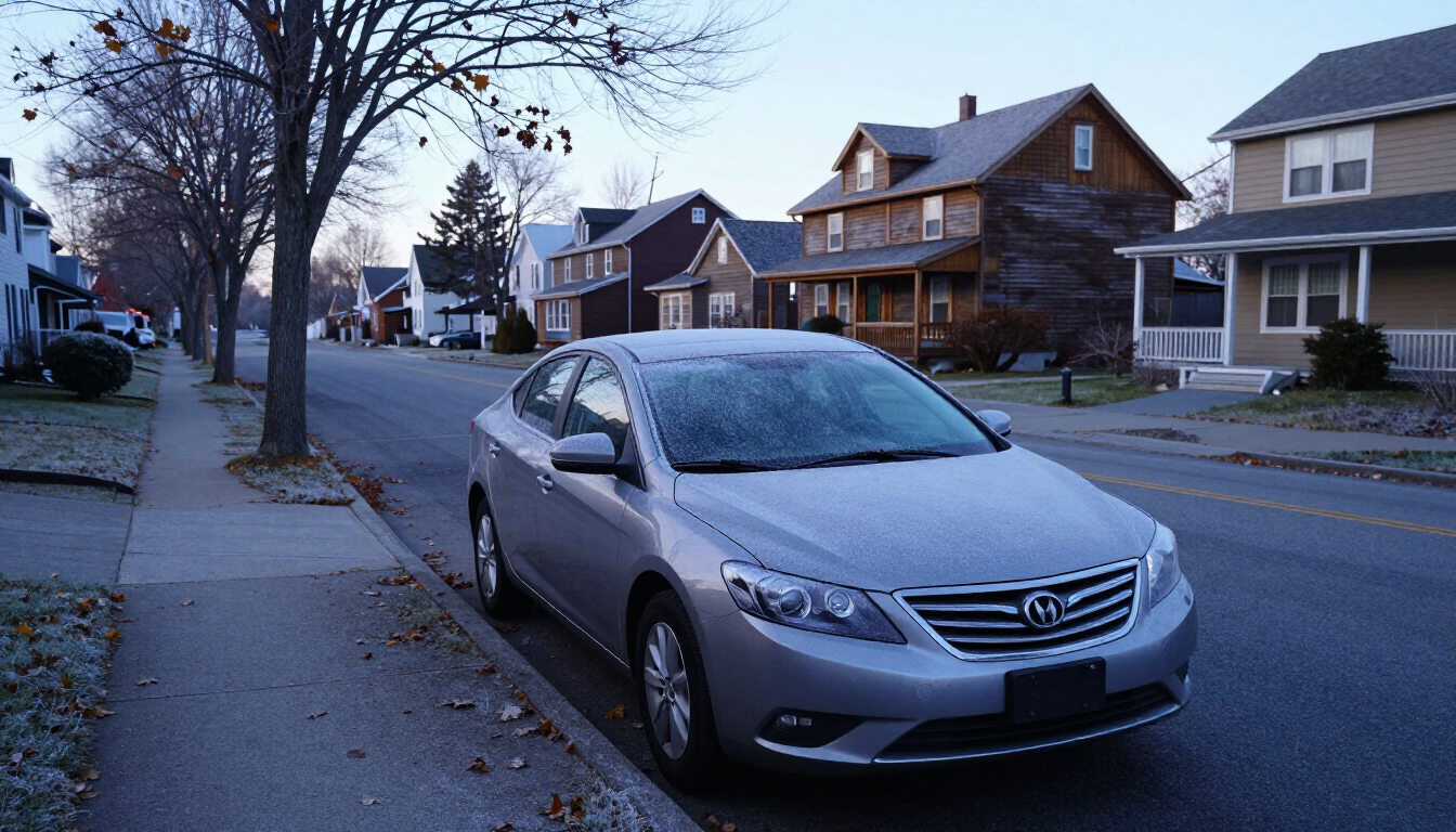 Cold car in Maine morning