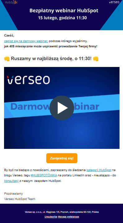 Wdrożenie HubSpot z Verseo - social media