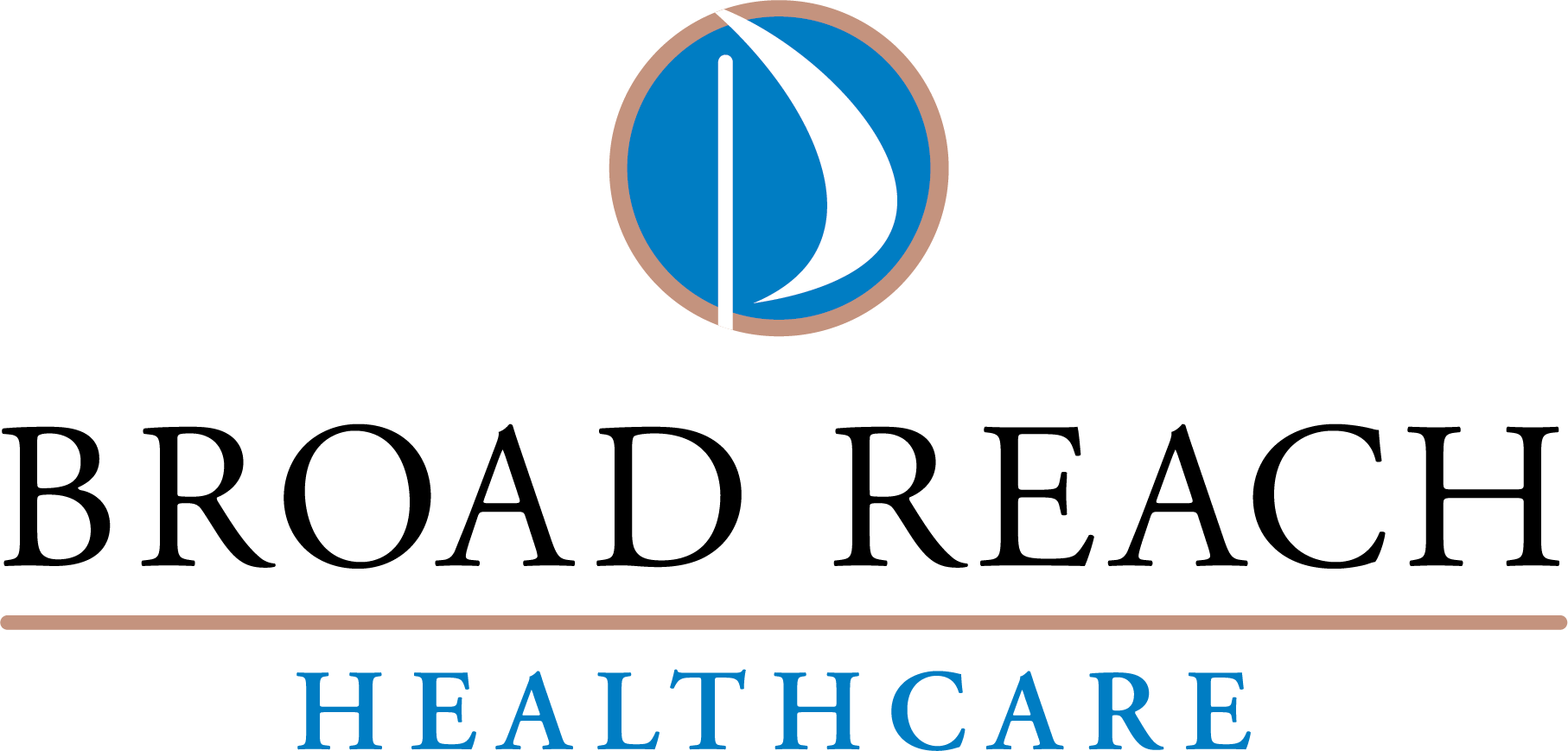 Broad Reach Healthcare logo with blue and orange circular icon and black-blue text