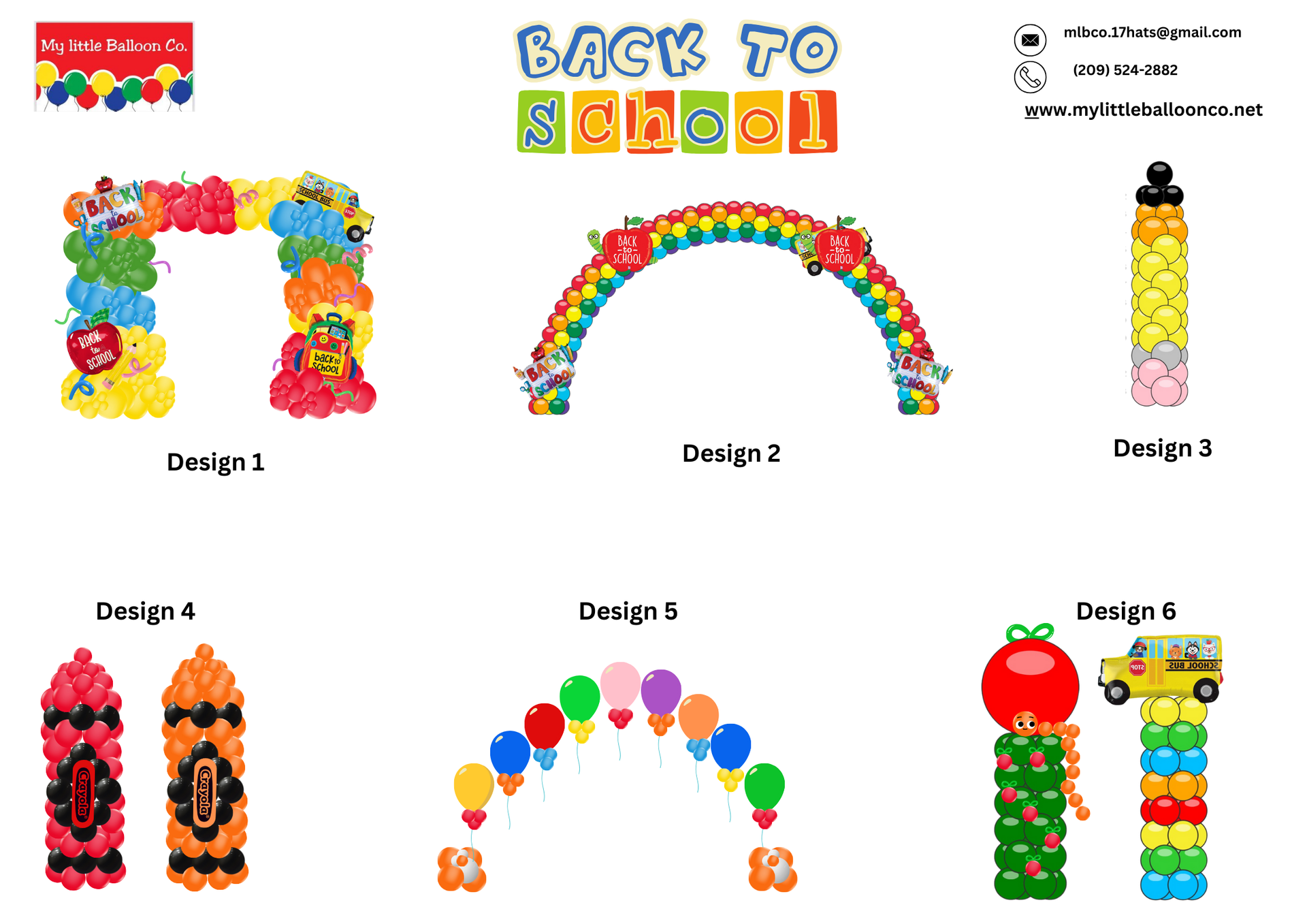 Six balloon art designs for 