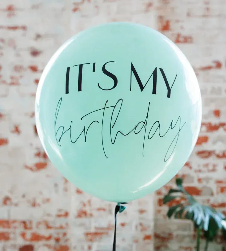 Light blue balloon with 