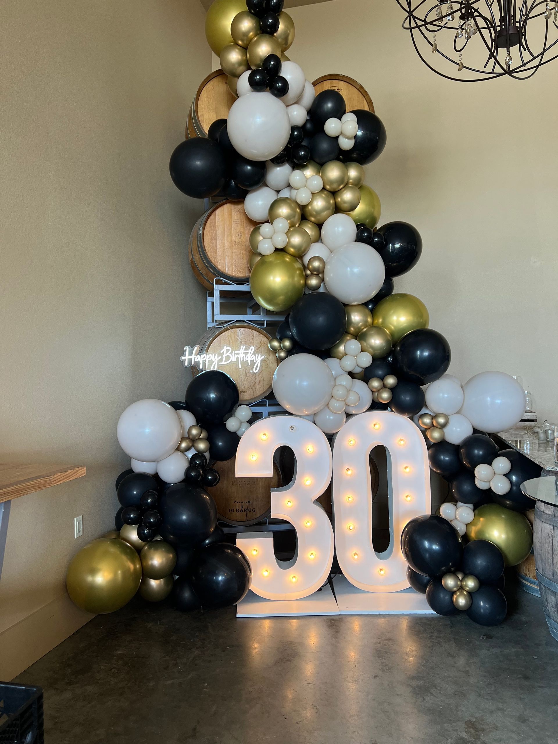 30th birthday display: lit