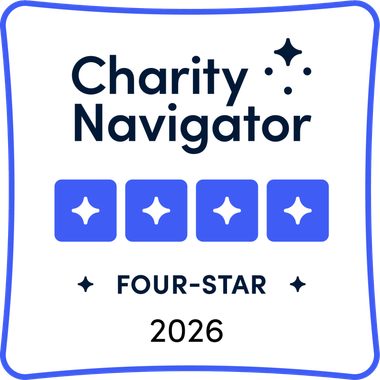 Proud to be effective ! we 've earned a four-star rating from charity navigator.