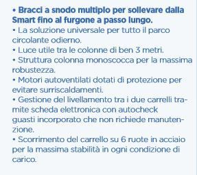 Sollevamento a 2 colonne, specifiche